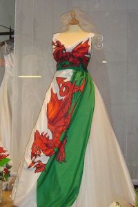 welsh flag dragon wedding dress
